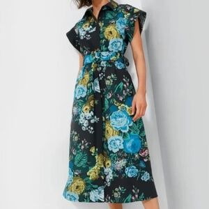 Tuckernuck Chloe dress in black Verdant Floral XXL